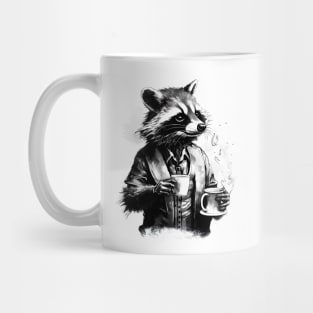 Gentleman Barista Racoon Mug